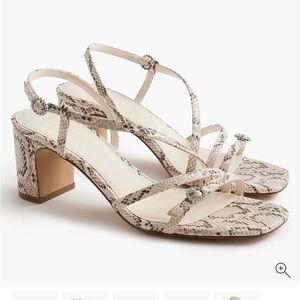 J. Crew Elegant Ivory Snakeskin Strappy Sandals Size 8.5